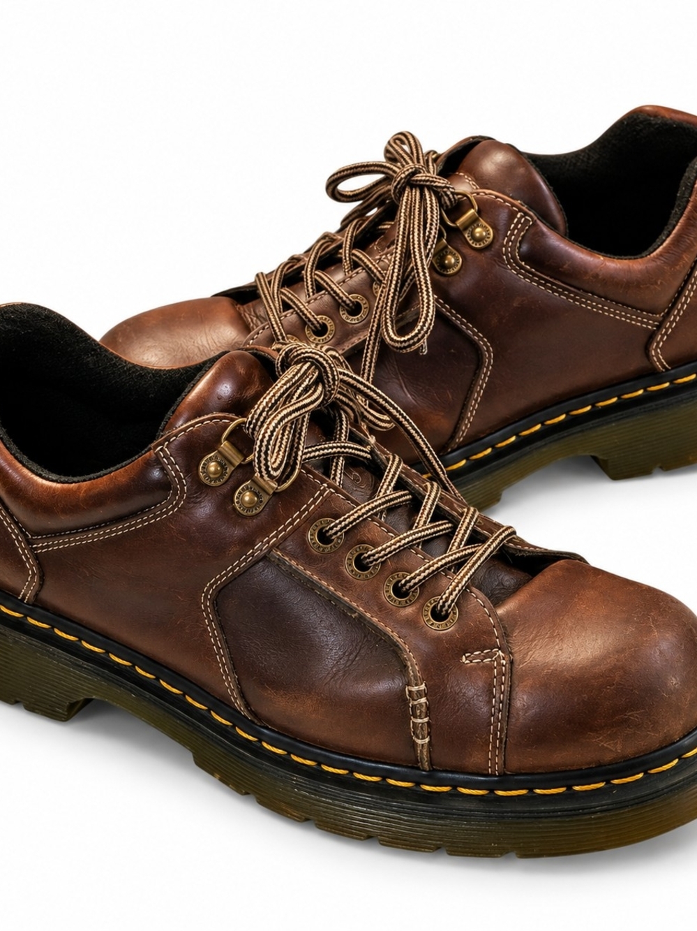 Men's Vintage 90s Dr. Marten 8A42 Brown Leather Lace-Up Work Shoes Size 13